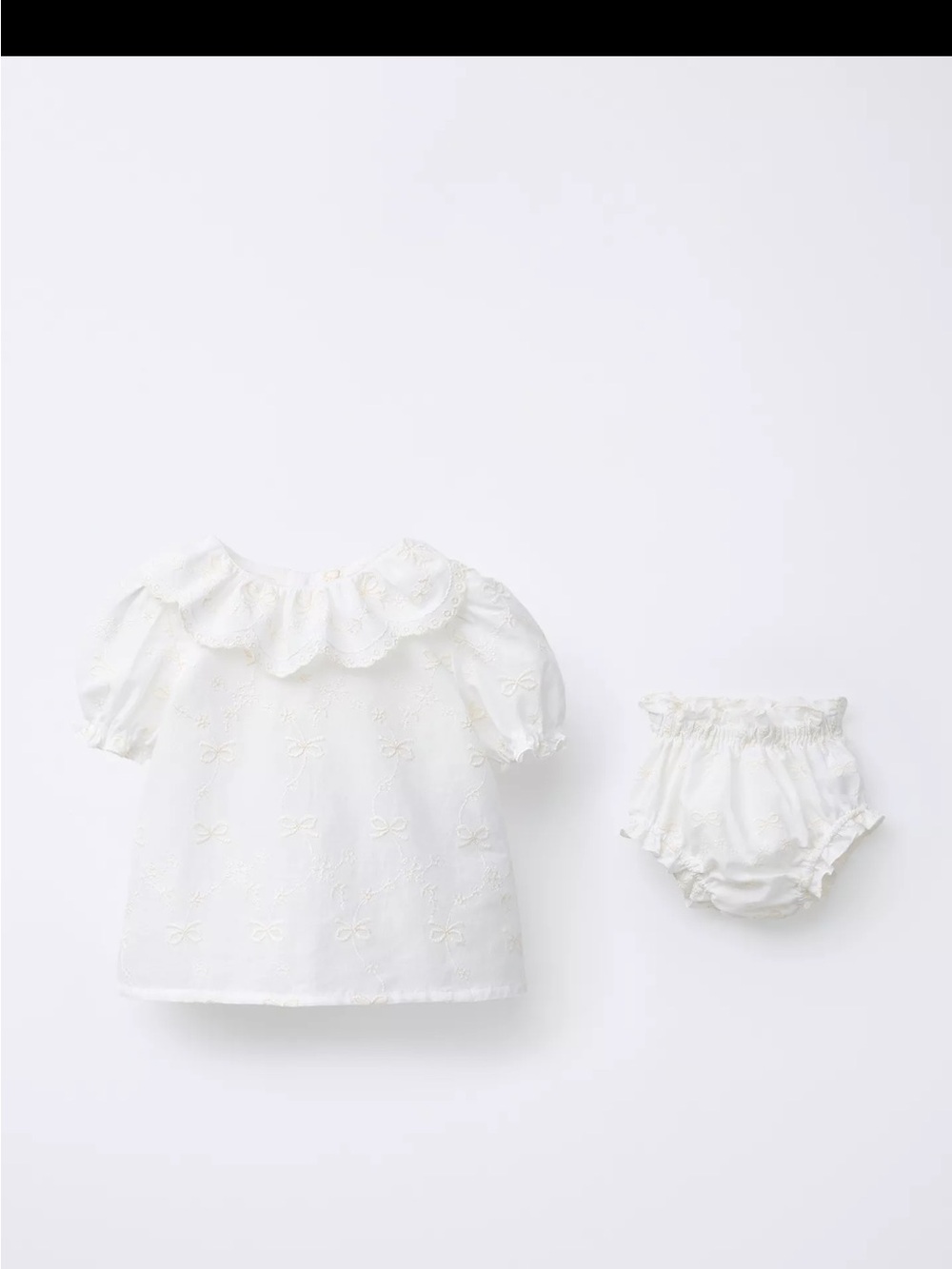 Zara Baby girl bow print Dress and Matching Bloomers Set
